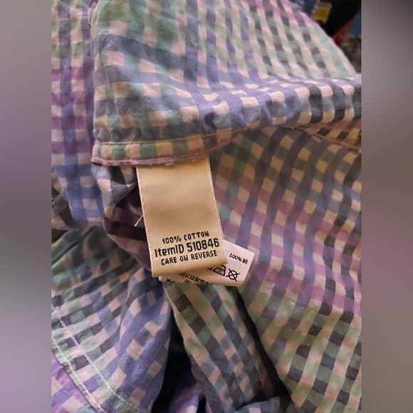 Women’s LL Bean Pastel Gingham Longsleeve ( Medium ) - Picture 5 of 5